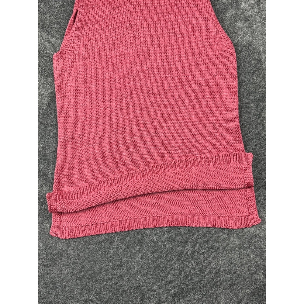 Vintage Y2K City DKNY Womens Rose Pink Cowl Neck Sleeveless Knit Sweater Top Med - Picture 5 of 9